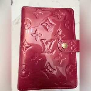 Louis Vuitton Vernis Agenda PM Planner Cover Amarante Red Patent Leather